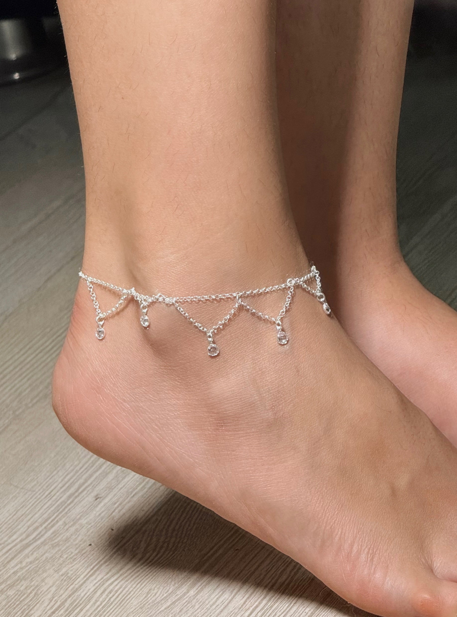 Tornozeleira Isabella em Prata 925