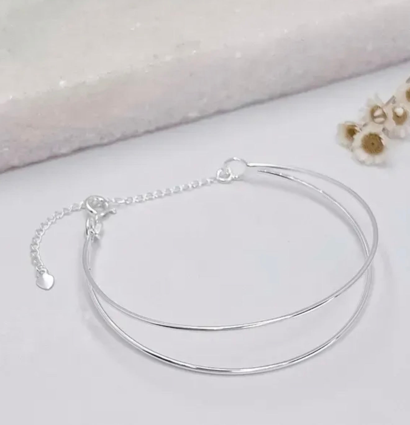 Bracelete Duplo Fio em Prata 925