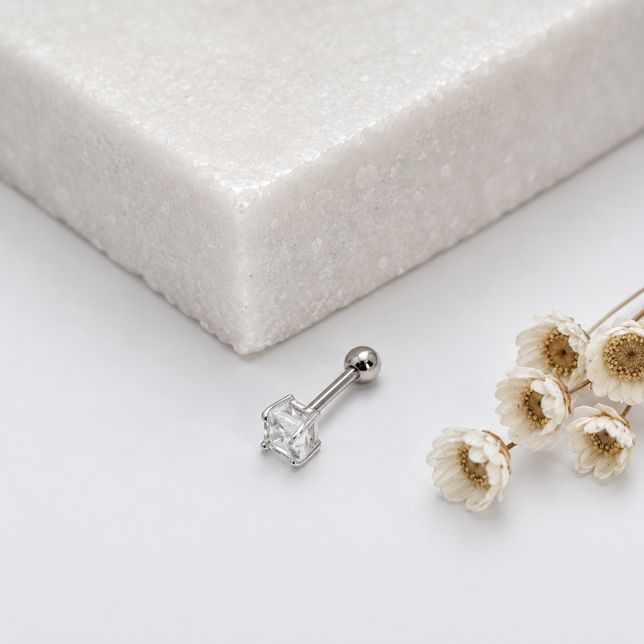 Piercing Quadrado em Prata 925