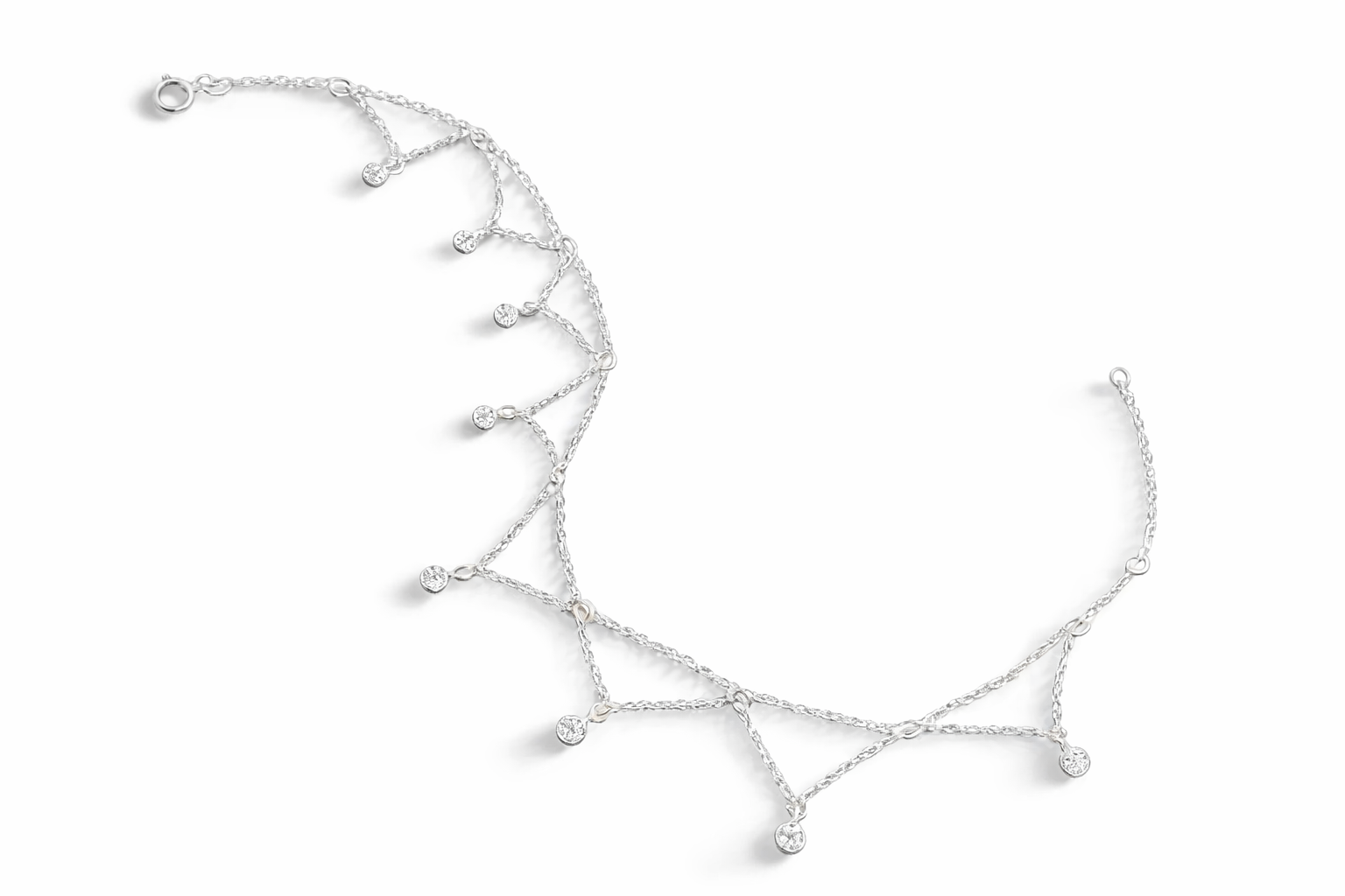 Tornozeleira Isabella em Prata 925